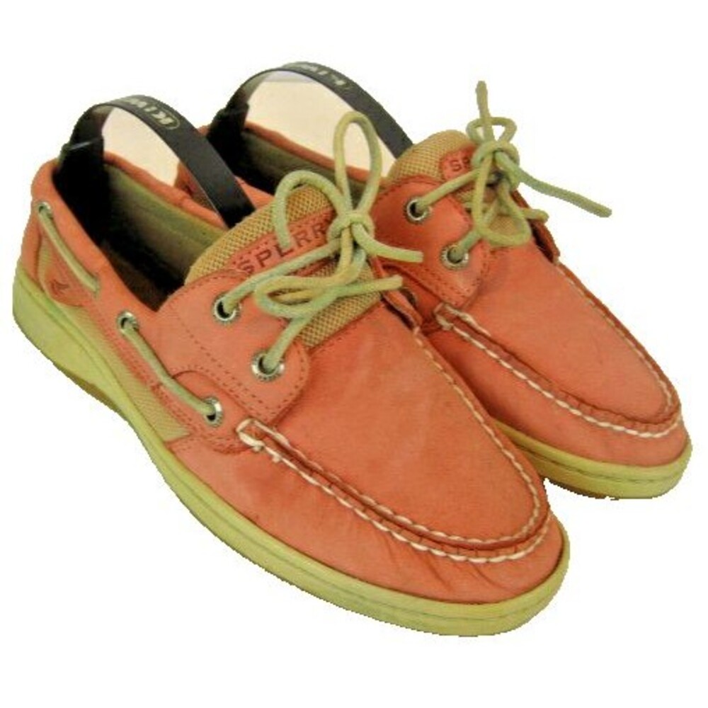 Womens Sperry Topsider Pink Leather Deck Boat Shoes w Mesh Side Panels sz 6.5M